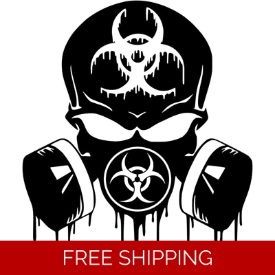 Biohazard Toxic Skull Gas Mask Die Cut Vinyl Decal sticker Biohazard Toxic Skull Gas Mask Die Cut Vinyl Decal sticker